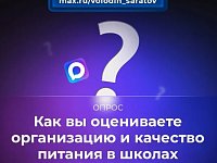 В канале «Володин Саратов» в МАХ идет опрос на тему организации и качества питания в школах области